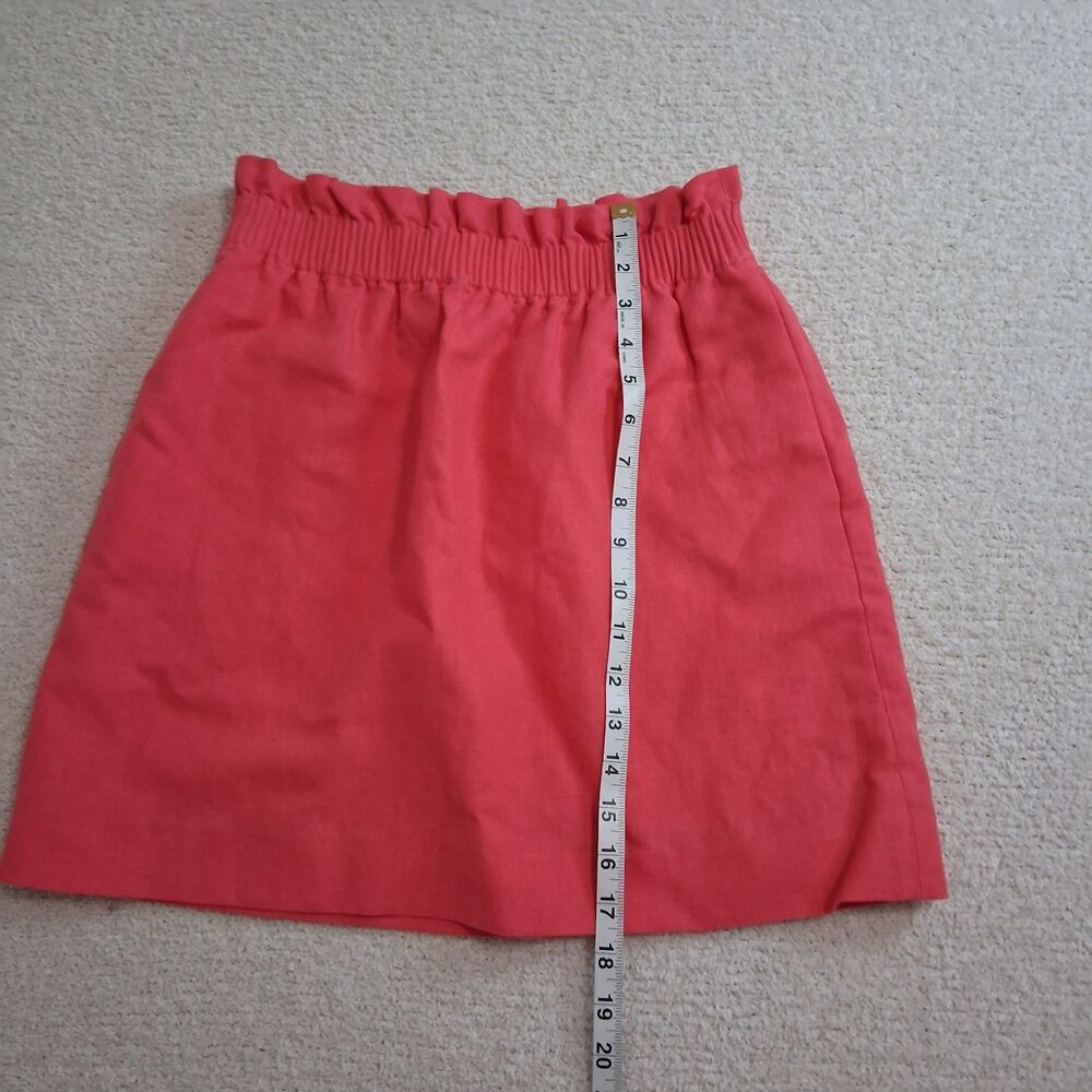 J. Crew cotton linen coral skirt minimalist quiet luxury preppy resort wear Sz 4 - Picture 2 of 8